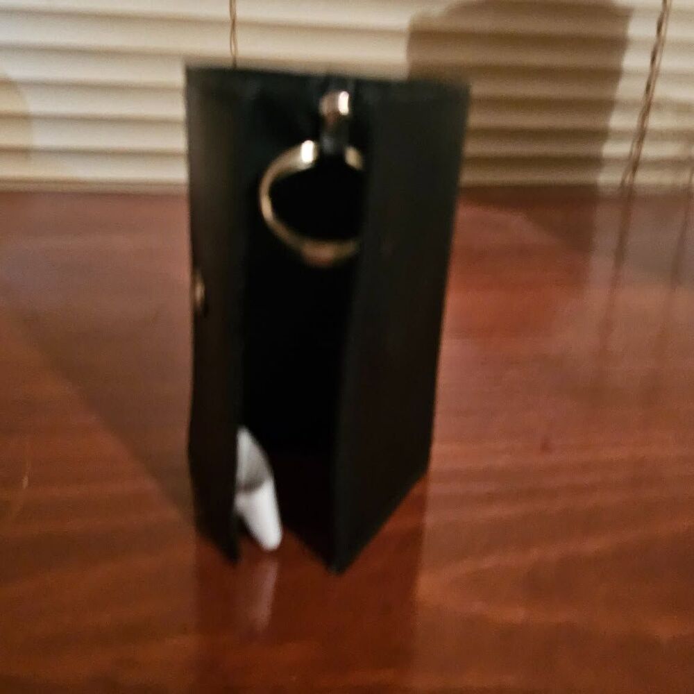 Men's Synthetic Leather Bifold Keyring Holder Small Thin Wallet Black
